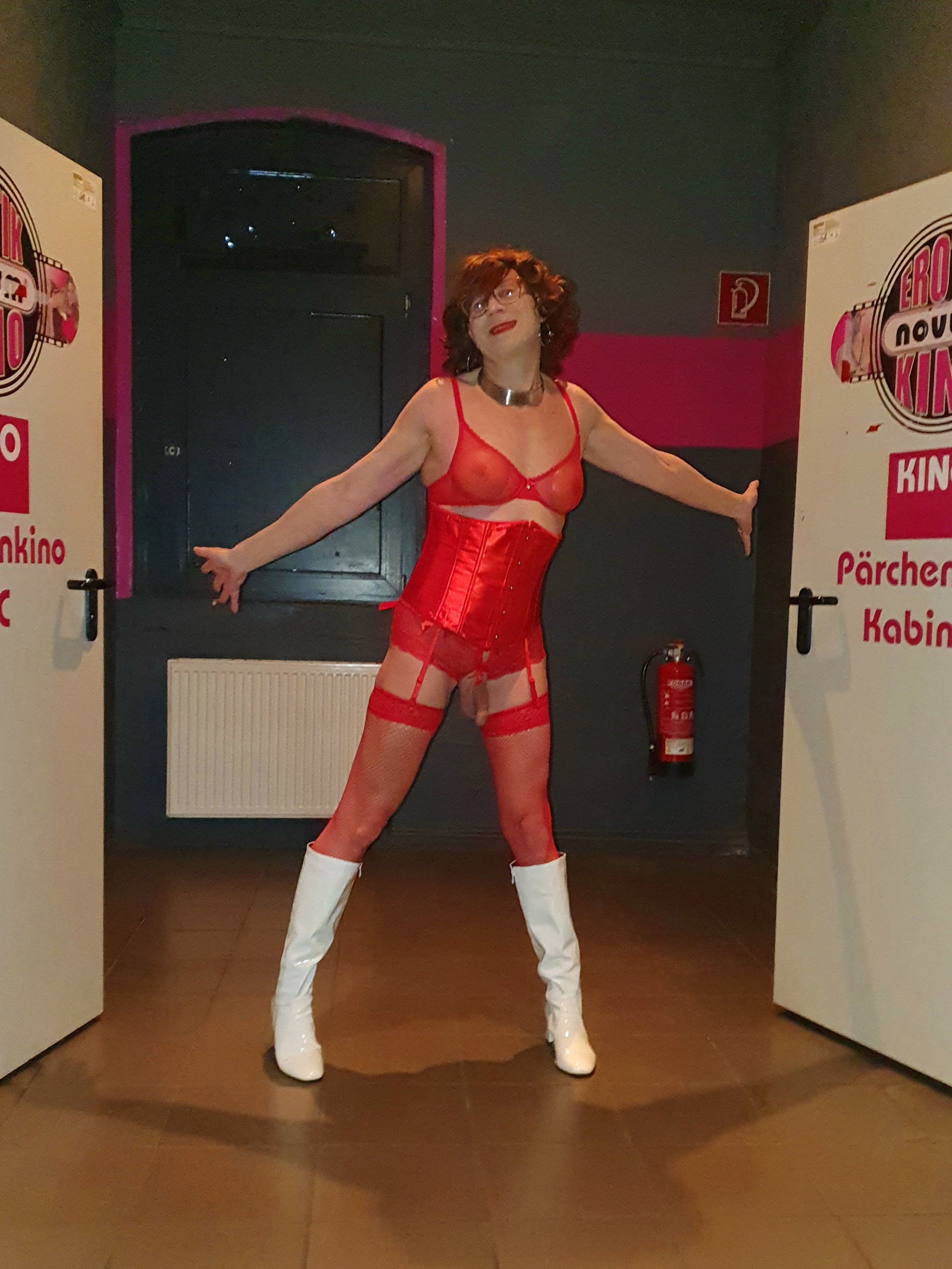 Watch the Photo by somethingz with the username @somethingz, who is a verified user, posted on February 11, 2024. The post is about the topic GloryHoles, Bookstores, Theaters. and the text says '#porn #cinema #theater #dessous #red #bra #tits #sissy #crossdresser #boots #novum #pk'