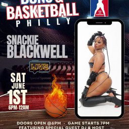 Photo by LadyWithTheWhips with the username @LadyWithTheWhips, who is a star user,  May 8, 2024 at 5:22 PM and the text says 'Jun 1st !! If plan on visiting philly POP OUT!!

https://www.eventbrite.com/e/buns-and-basketball-philly-tickets-876335020637?aff=snackieblackwell'
