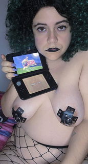 Photo by scoobsboobs with the username @scoobsboobs, who is a star user,  September 19, 2024 at 4:03 PM. The post is about the topic Boobs, Only Boobs and the text says 'Zelda and chill?'