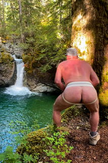 Photo by PaulHikesAgain with the username @PaulHikesAgain, who is a verified user,  August 20, 2024 at 6:06 PM. The post is about the topic Gay and the text says 'sweaty dad ass on a hike'