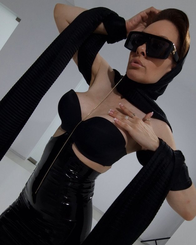 Photo by Serafina Muse with the username @Serafinamuse, who is a star user,  September 11, 2023 at 8:01 AM. The post is about the topic Fetish and the text says 'I got fetish on my mind & PVC on my body  #serafinamuse #fetishmodel #lifestyle #pvcdress'