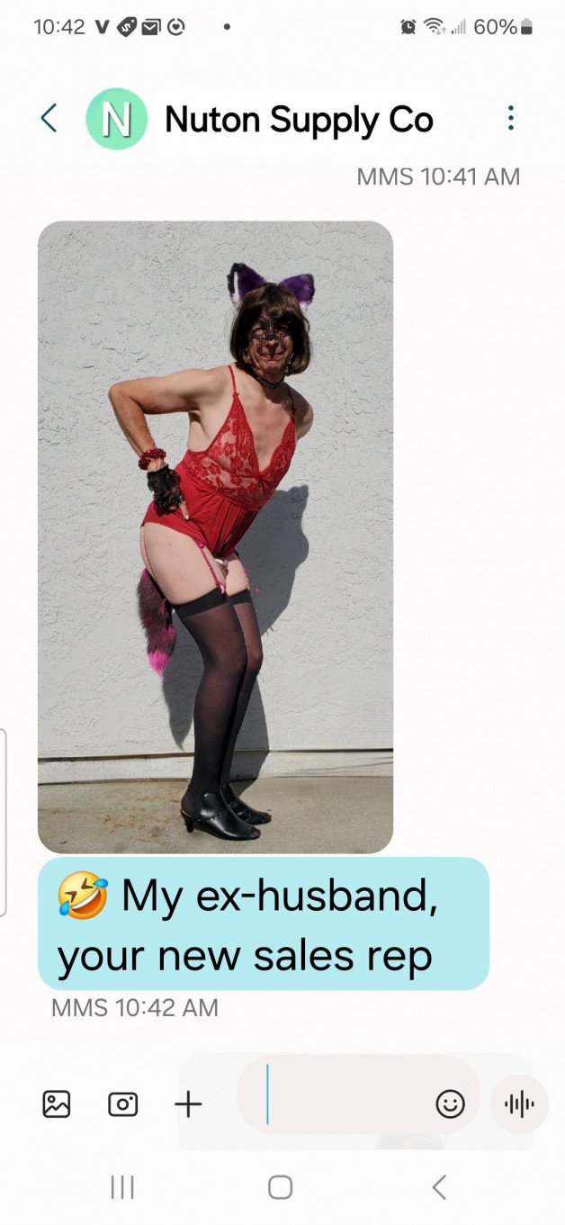 Photo by SissyMindy with the username @SissyMindy, who is a verified user,  September 22, 2024 at 12:38 AM. The post is about the topic Sissy Captions and the text says 'my ex-wife decided to humiliate me at work.  first of many'