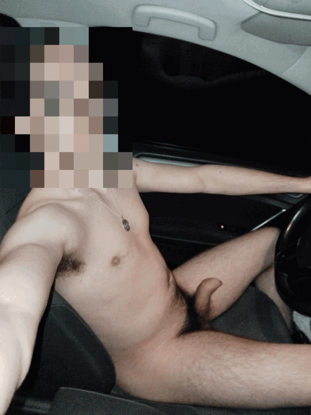 Photo by Geonude with the username @Geonude, who is a verified user,  October 13, 2023 at 10:57 AM. The post is about the topic Naked in public and the text says 'nude driving'