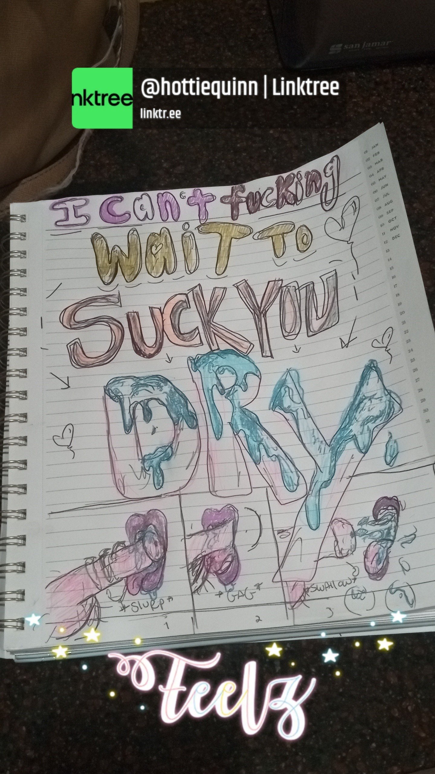 Album by piperg00d with the username @pipeherg00d, who is a verified user,  October 22, 2023 at 7:26 AM. The post is about the topic Naked at my neighbors and the text says '"i cant fucking wait to suck you dry"

-ur fave naked neighbor'