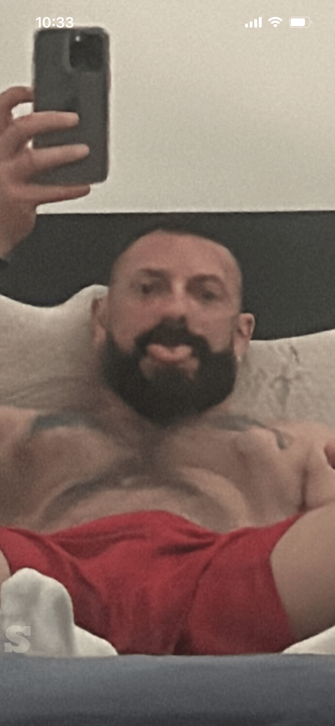 Photo by DirtyDaddyFunStuff with the username @DirtyDaddyPorn, who is a verified user,  February 13, 2024 at 7:06 PM and the text says '#hunky #hairy #muscle #bears and #daddies #tats'