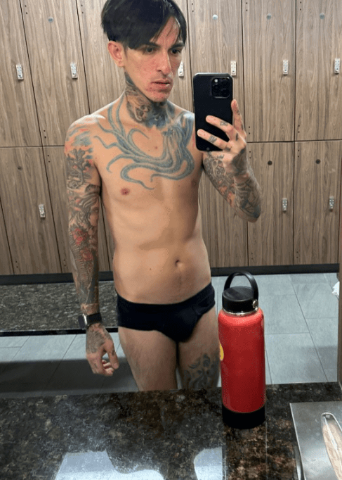 Album by DirtyDaddyFunStuff with the username @DirtyDaddyPorn, who is a verified user,  April 30, 2024 at 10:44 PM and the text says 'Hot Mix 8 #muscles #tats'