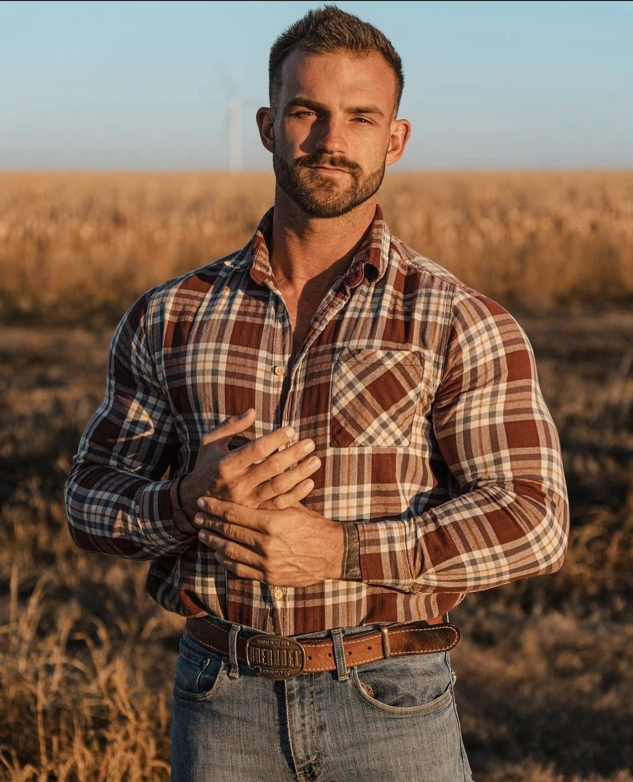 Photo by DirtyDaddyFunStuff with the username @DirtyDaddyPorn, who is a verified user,  January 9, 2024 at 6:17 PM and the text says '#farmers #countryboys #cowboys'