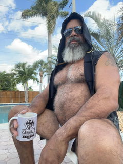 Album by DirtyDaddyFunStuff with the username @DirtyDaddyPorn, who is a verified user,  June 9, 2024 at 12:23 AM and the text says 'Hot 21 #hairy #daddies'