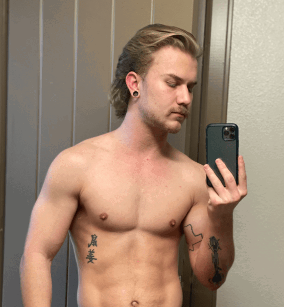 Album by DirtyDaddyFunStuff with the username @DirtyDaddyPorn, who is a verified user,  May 1, 2024 at 12:51 AM and the text says 'Men 8 #muscles #armpits #hairy #tats #manly  #cum'