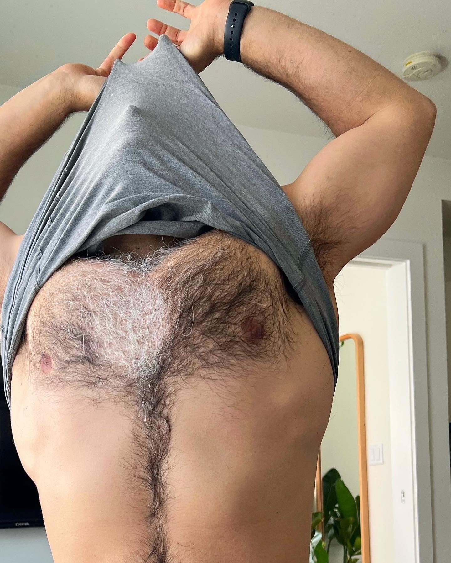 Photo by DirtyDaddyFunStuff with the username @DirtyDaddyPorn, who is a verified user,  April 28, 2024 at 11:16 PM and the text says '#hairy #daddies'