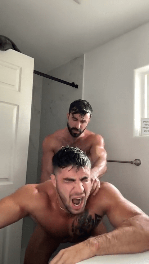 Photo by DirtyDaddyFunStuff with the username @DirtyDaddyPorn, who is a verified user,  April 24, 2024 at 7:09 PM and the text says 'Sweaty Lovers Hard Fuck #fucking #fuck #hairy #otters #stubble #lovers #sweaty'