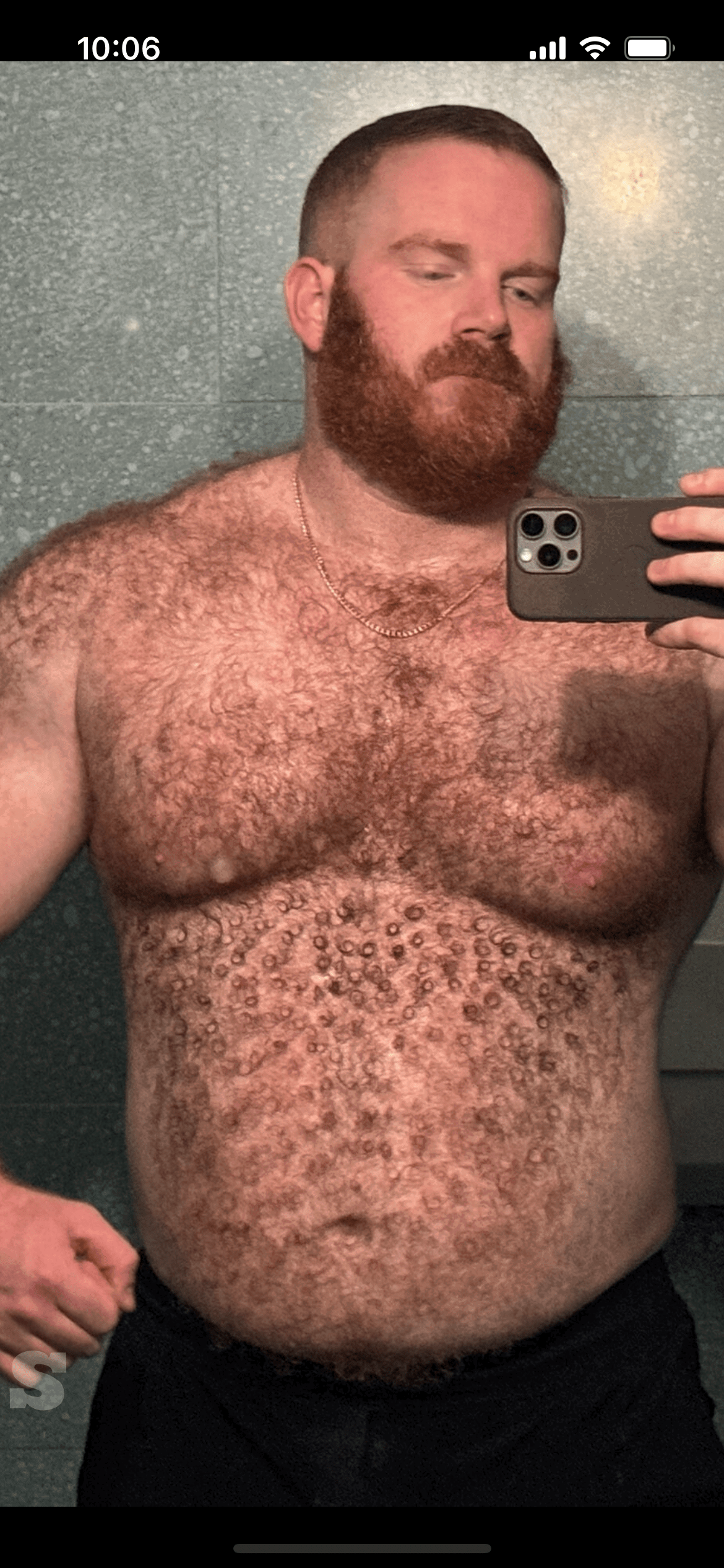 Album by DirtyDaddyFunStuff with the username @DirtyDaddyPorn, who is a verified user,  June 30, 2024 at 12:51 AM and the text says 'Hot 20 #hairy #bears #muscles'