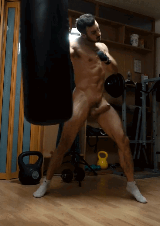 Watch the Photo by DirtyDaddyFunStuff with the username @DirtyDaddyPorn, who is a verified user, posted on February 15, 2024 and the text says 'Flopping Boxer!  #hung #muscles #workout #gym #fitness #sports #boxing #boxer #abs'