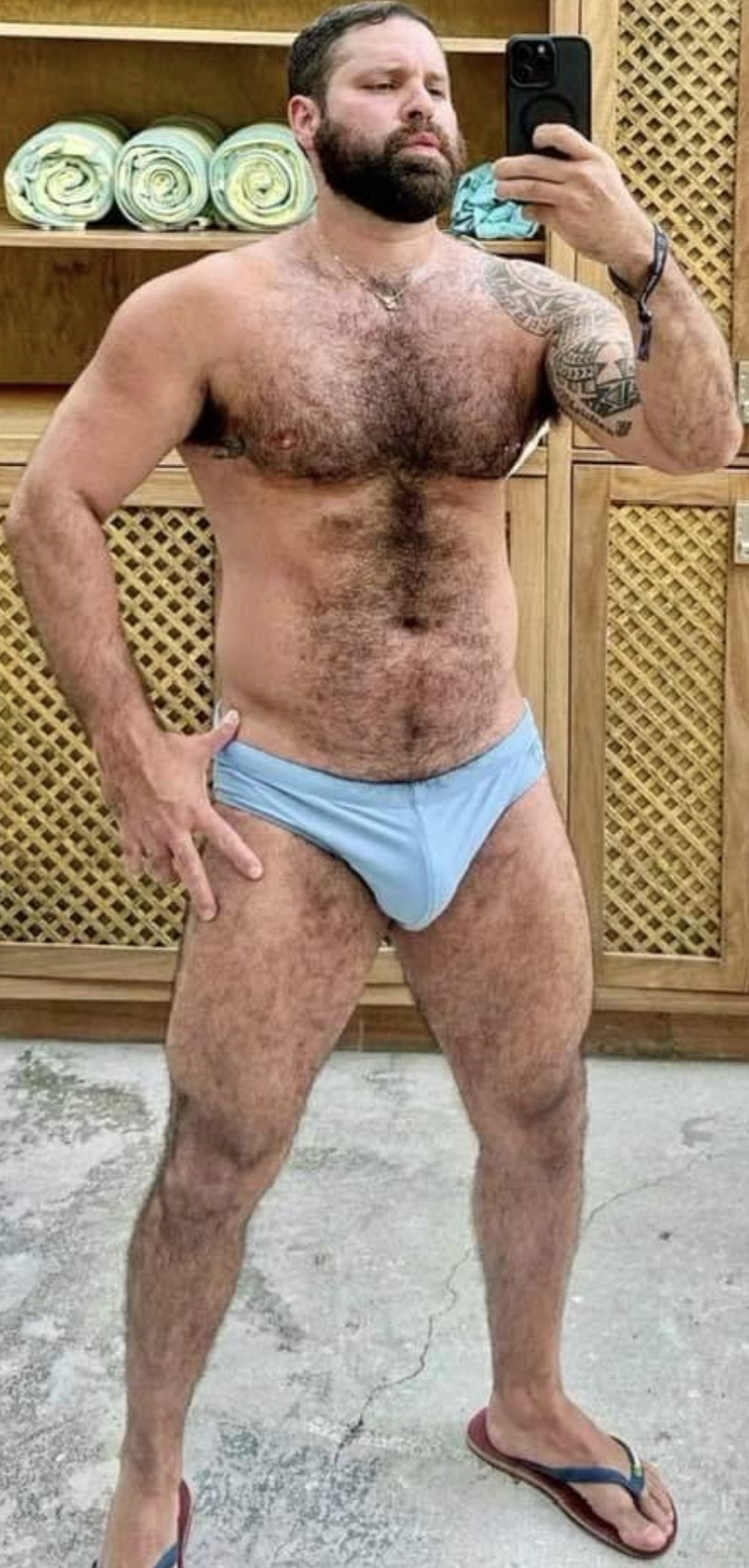 Album by DirtyDaddyFunStuff with the username @DirtyDaddyPorn, who is a verified user,  June 30, 2024 at 8:51 PM and the text says 'Hot #daddies #muscles #hairy'