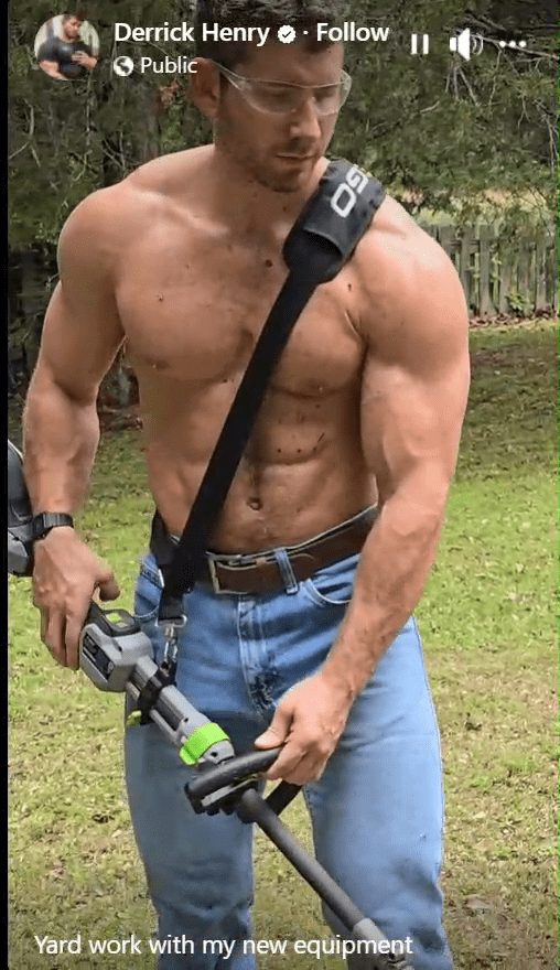 Photo by DirtyDaddyFunStuff with the username @DirtyDaddyPorn, who is a verified user,  June 13, 2024 at 6:56 PM and the text says '#muscles #lawnboy'