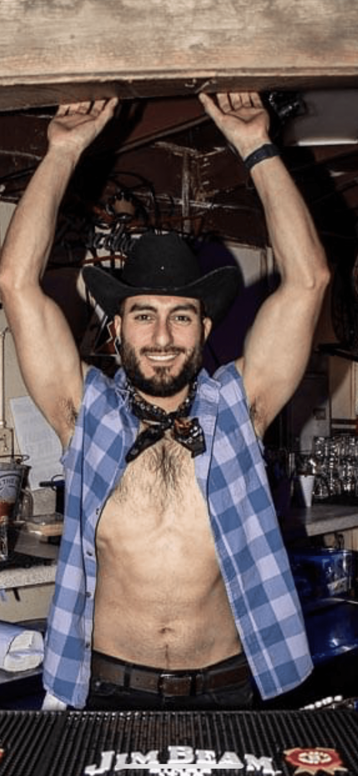 Photo by DirtyDaddyFunStuff with the username @DirtyDaddyPorn, who is a verified user,  March 13, 2024 at 10:36 PM and the text says '#hairy #cowboys and #xmas'