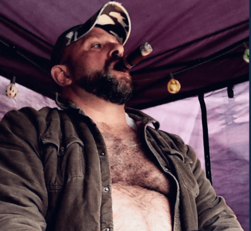 Photo by DirtyDaddyFunStuff with the username @DirtyDaddyPorn, who is a verified user,  May 1, 2024 at 12:54 AM and the text says 'Men 9 #hairy #otters #beards #bears #gloryholes'