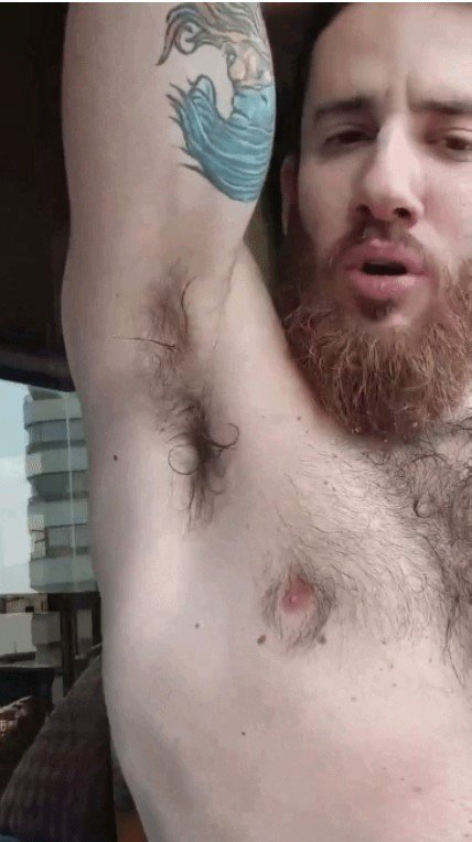 Photo by DirtyDaddyFunStuff with the username @DirtyDaddyPorn, who is a verified user,  April 28, 2024 at 6:52 PM and the text says '#hairy #odor #gingers #armpits #stubble #daddies #manly #furry #beards #otters'