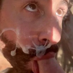 Photo by DirtyDaddyFunStuff with the username @DirtyDaddyPorn, who is a verified user,  April 7, 2024 at 10:09 PM and the text says 'Thick Cum Facial #facials #cum #beards #hairy'