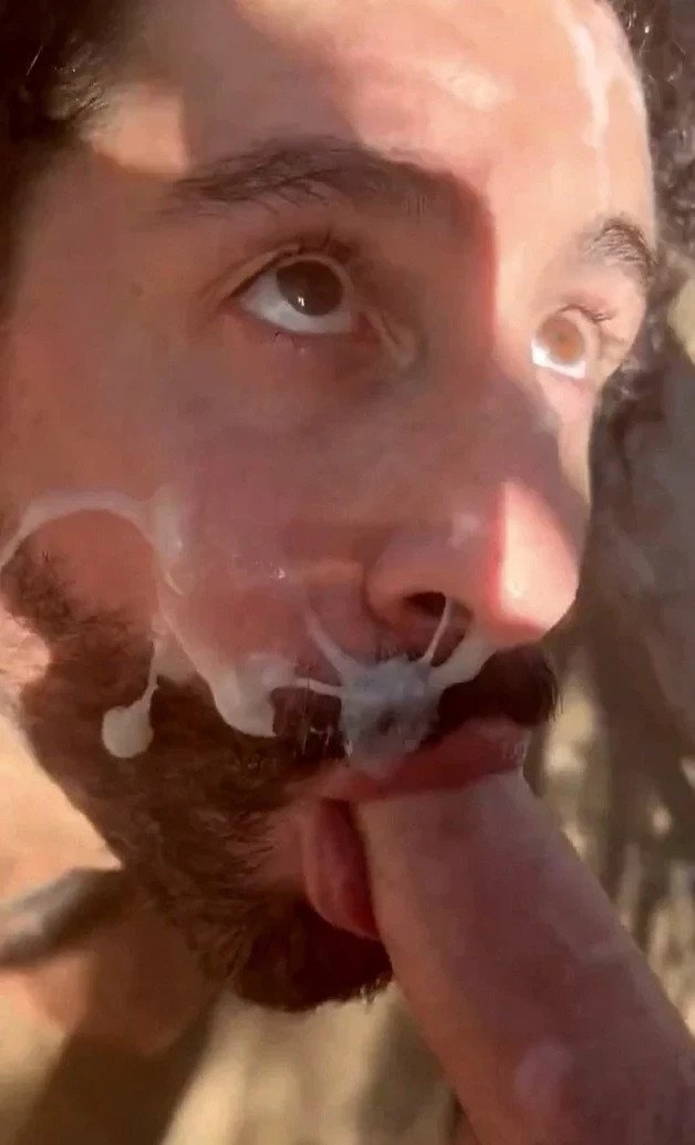 Photo by DirtyDaddyFunStuff with the username @DirtyDaddyPorn, who is a verified user,  April 7, 2024 at 10:09 PM and the text says 'Thick Cum Facial #facials #cum #beards #hairy'