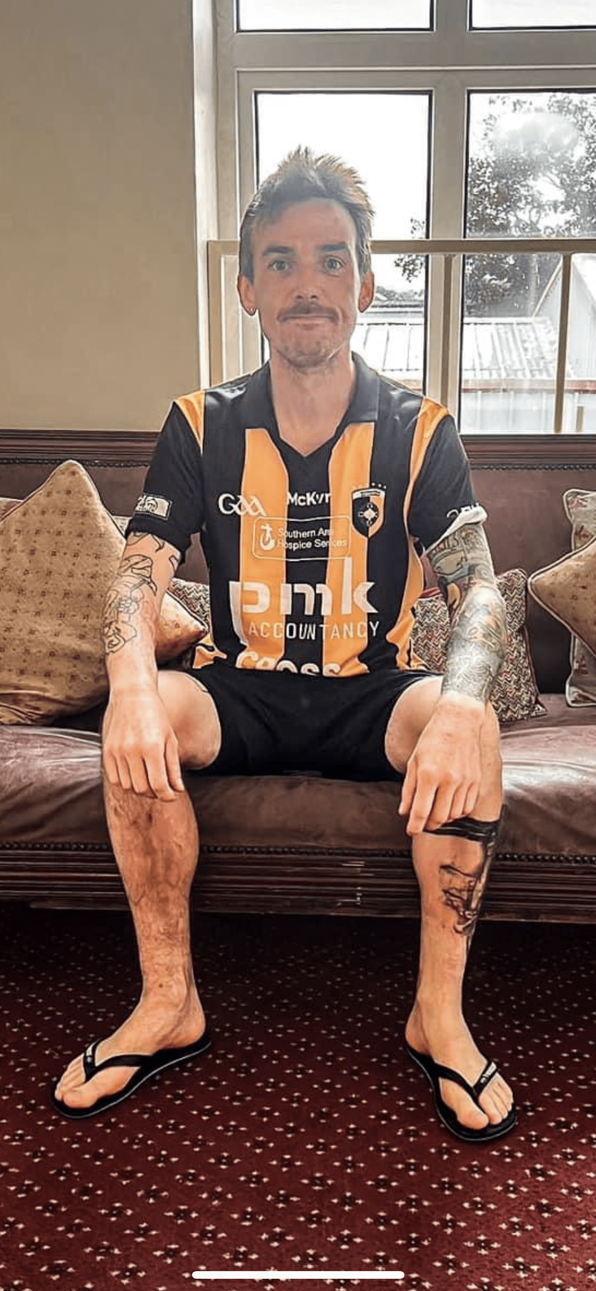Photo by DirtyDaddyFunStuff with the username @DirtyDaddyPorn, who is a verified user,  May 6, 2024 at 11:04 PM and the text says 'Sexy #soccer #football #uniforms #legs #tats #hairy #otters #sports'
