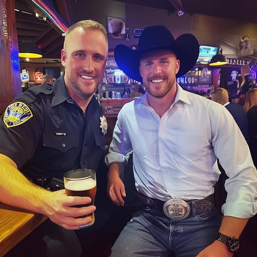 Photo by DirtyDaddyFunStuff with the username @DirtyDaddyPorn, who is a verified user,  April 3, 2024 at 6:23 PM and the text says 'Handsome, #hairy #cowboys'