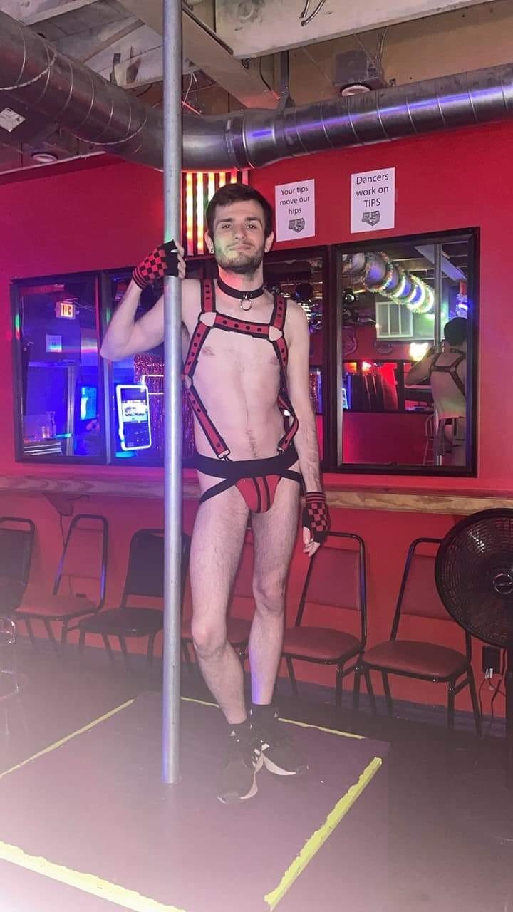 Photo by DirtyDaddyFunStuff with the username @DirtyDaddyPorn, who is a verified user,  May 27, 2024 at 11:50 PM and the text says '#pup and #leather and #redneck #countryboys'