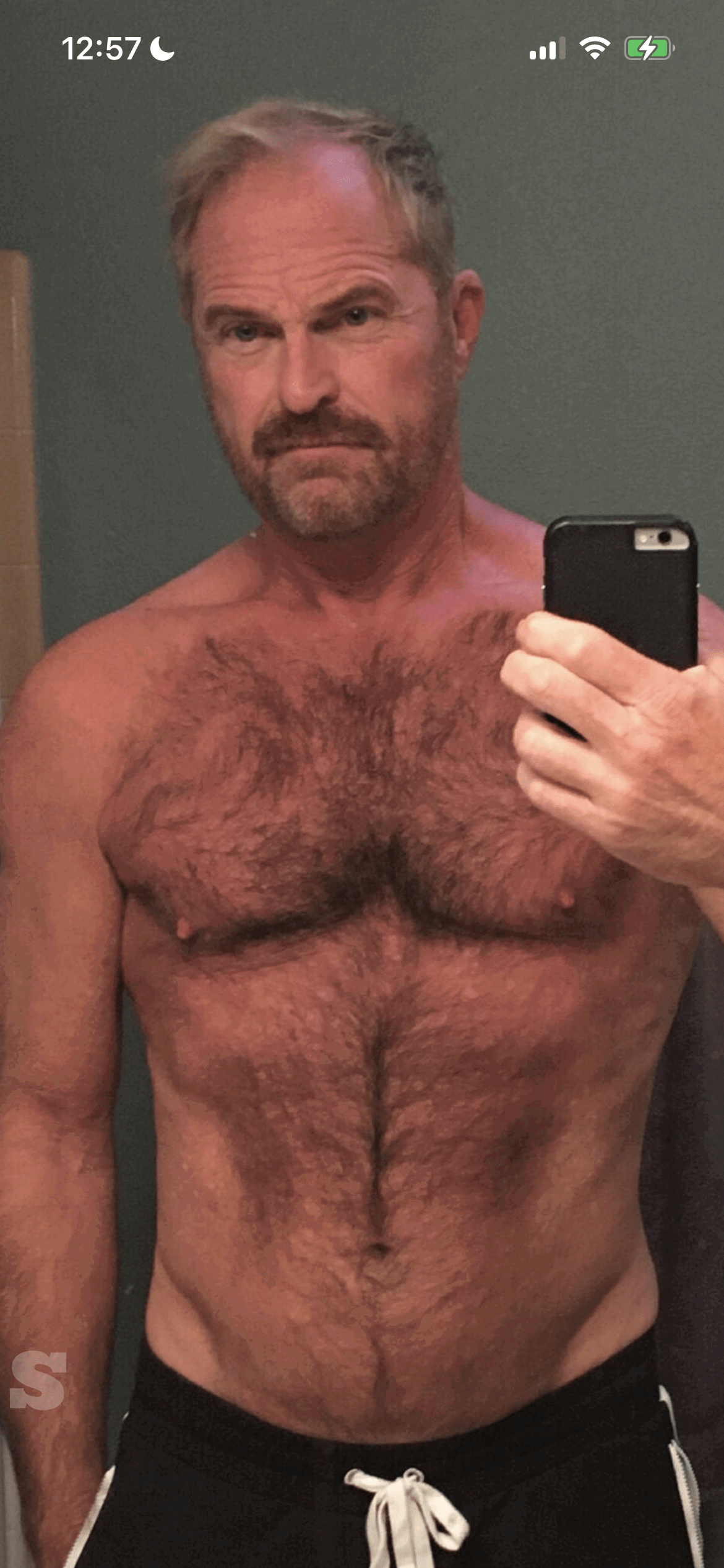 Album by DirtyDaddyFunStuff with the username @DirtyDaddyPorn, who is a verified user,  May 6, 2024 at 8:55 PM and the text says '#armpits #gym #muscles #daddy #hairy #stubble #beards #bigears #bald'