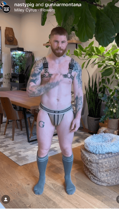 Album by DirtyDaddyFunStuff with the username @DirtyDaddyPorn, who is a verified user,  February 17, 2024 at 1:11 AM and the text says '#Ginger Plays #dressup #uniforms #jockstraps #jocks #muscles #beards #stubble #redhead #tats'