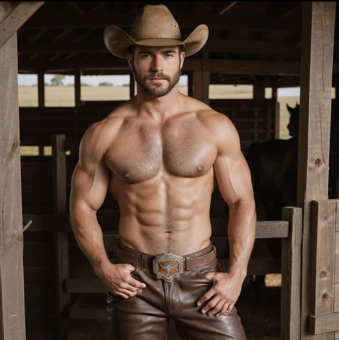 Photo by DirtyDaddyFunStuff with the username @DirtyDaddyPorn, who is a verified user,  March 13, 2024 at 8:48 PM and the text says '#cowboys, #kink #rubber and more'
