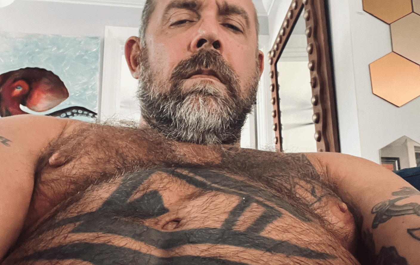 Photo by DirtyDaddyFunStuff with the username @DirtyDaddyPorn, who is a verified user,  May 1, 2024 at 5:19 PM and the text says 'Hot 1 #otters #muscles #daddies #hairy'