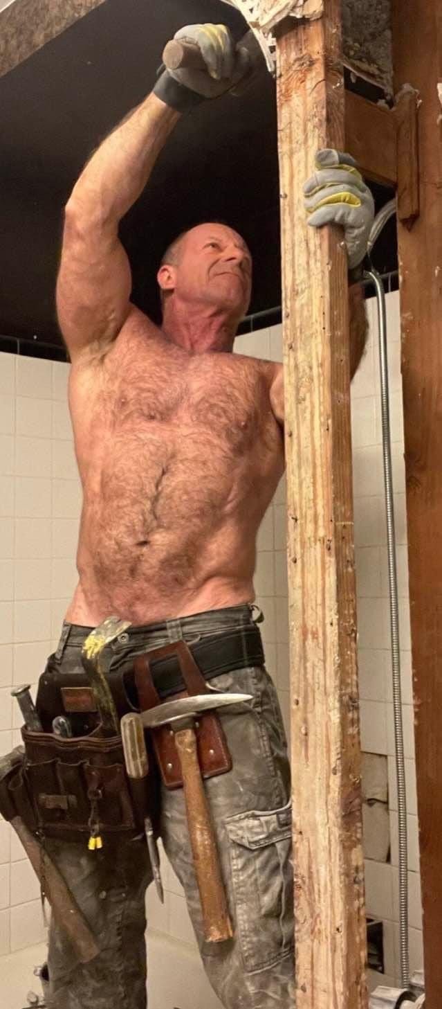 Album by DirtyDaddyFunStuff with the username @DirtyDaddyPorn, who is a verified user,  May 6, 2024 at 1:25 AM and the text says '#sexy #muscles #hairy and #funny #humor'