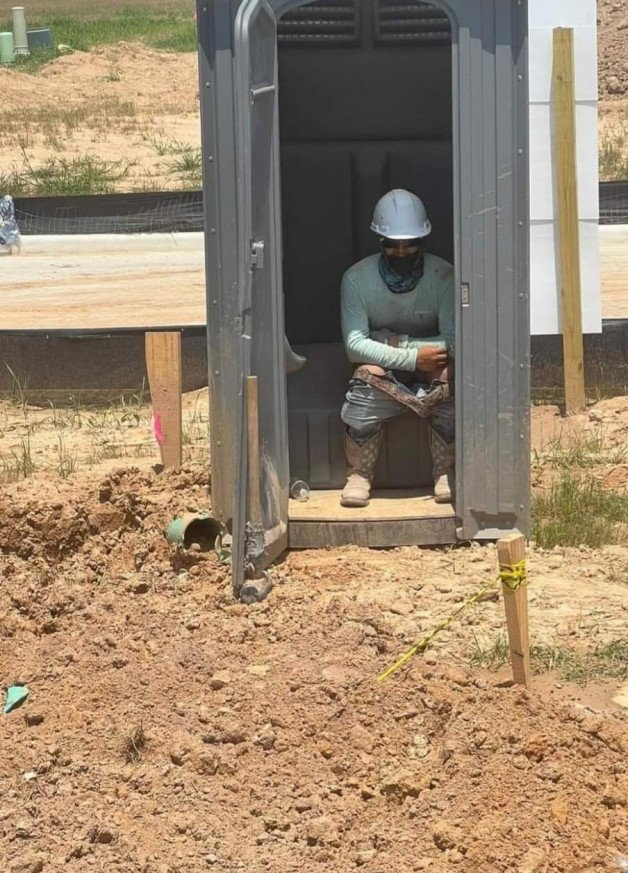 Photo by DirtyDaddyFunStuff with the username @DirtyDaddyPorn, who is a verified user,  June 30, 2024 at 8:35 PM and the text says 'When it's just too damn hot out.  #construction #kinky #uniforms'