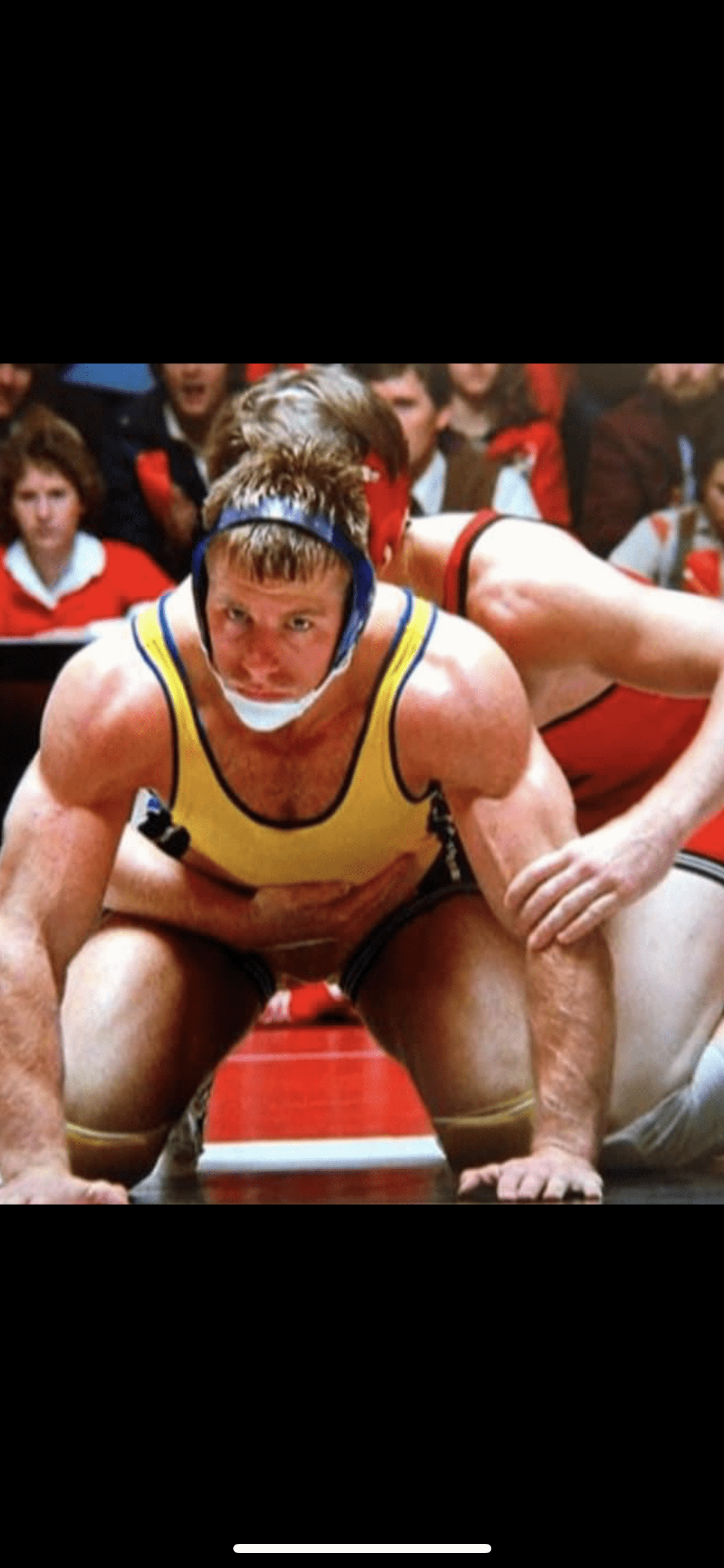 Photo by DirtyDaddyFunStuff with the username @DirtyDaddyPorn, who is a verified user,  January 4, 2024 at 7:43 PM and the text says '#moviestars #muscles #wrestling  From a sexy movie with Matthew Modine'