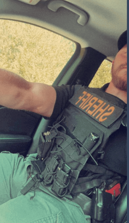 Photo by DirtyDaddyFunStuff with the username @DirtyDaddyPorn, who is a verified user,  February 14, 2024 at 12:44 AM and the text says 'Super #HUNG #COP #ginger #redhead #police #uniform #stubble #muscle'