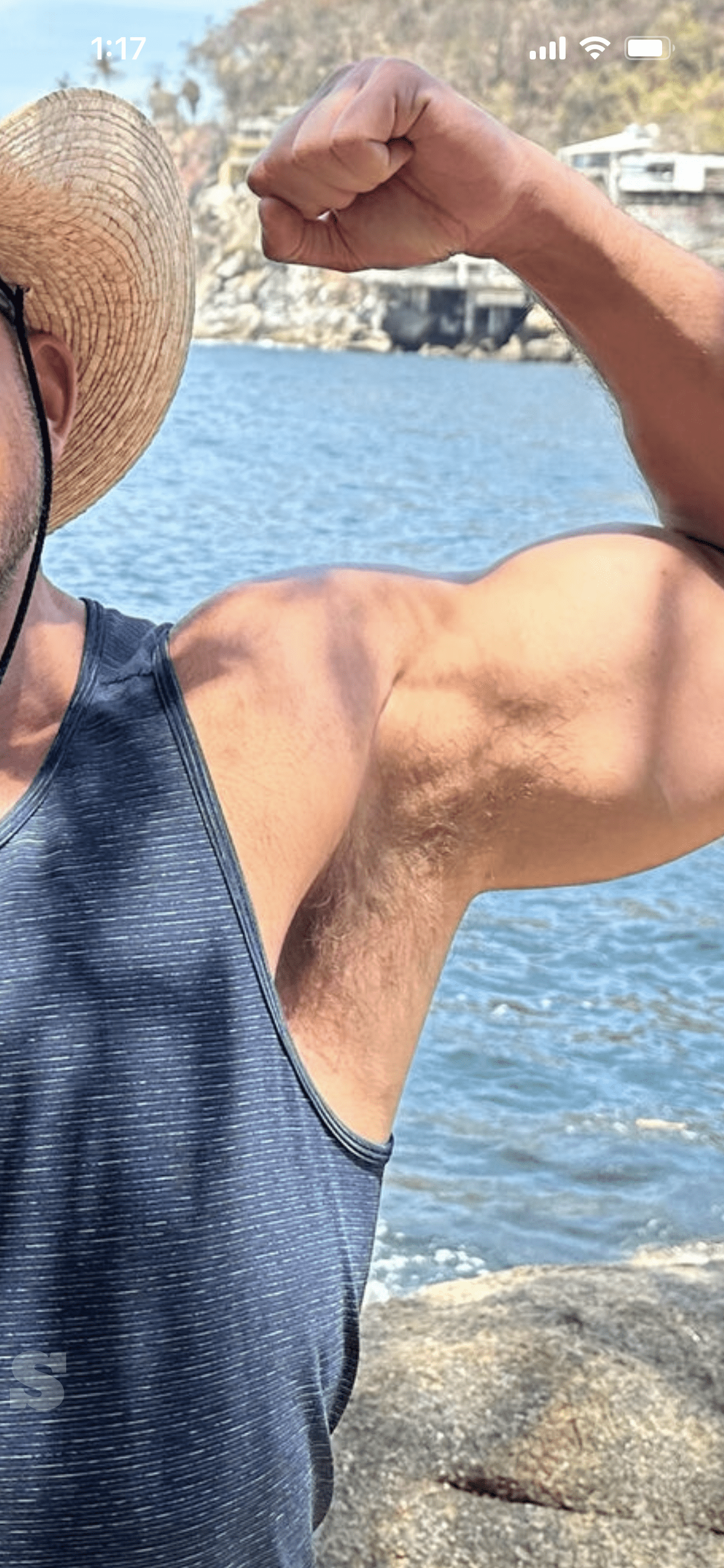 Photo by DirtyDaddyFunStuff with the username @DirtyDaddyPorn, who is a verified user,  May 5, 2024 at 8:09 PM and the text says 'Hot #daddies #muscles #hairy #cowboys #armpits'