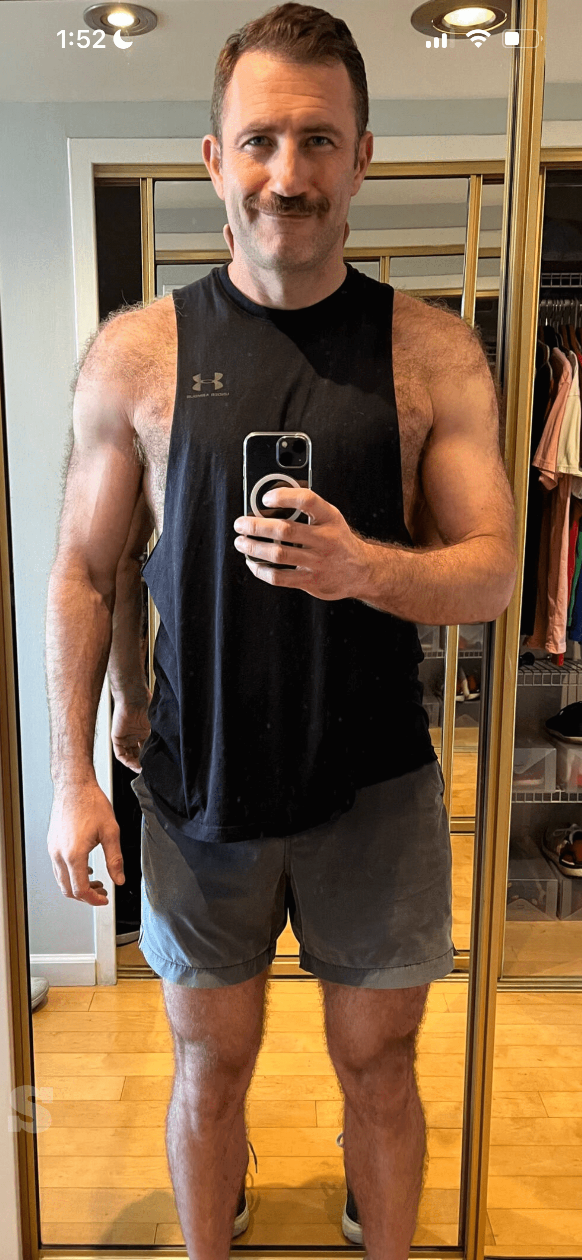 Photo by DirtyDaddyFunStuff with the username @DirtyDaddyPorn, who is a verified user,  April 3, 2024 at 5:53 PM and the text says '#lockerrooms #jockstraps #jocks #sports #gym #muscles #hairy'