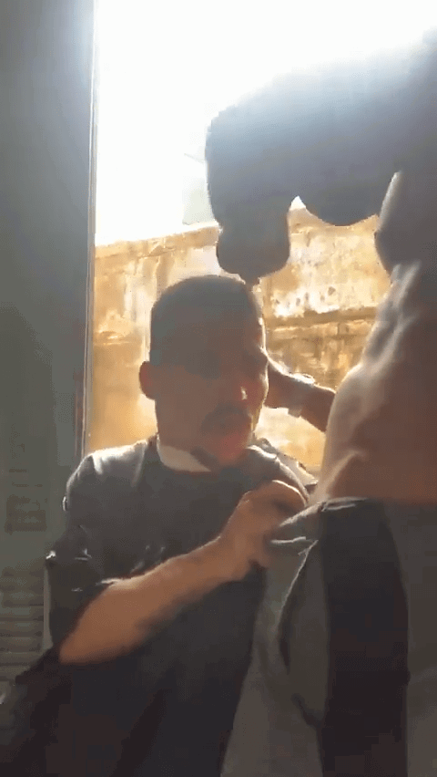Photo by DirtyDaddyFunStuff with the username @DirtyDaddyPorn, who is a verified user,  April 13, 2024 at 7:02 PM and the text says 'Barbers Blowjob #barber #haircut #hairy #hung #blowjob #sexatwork #otters #stubble #beards #buzzcut #bigears'