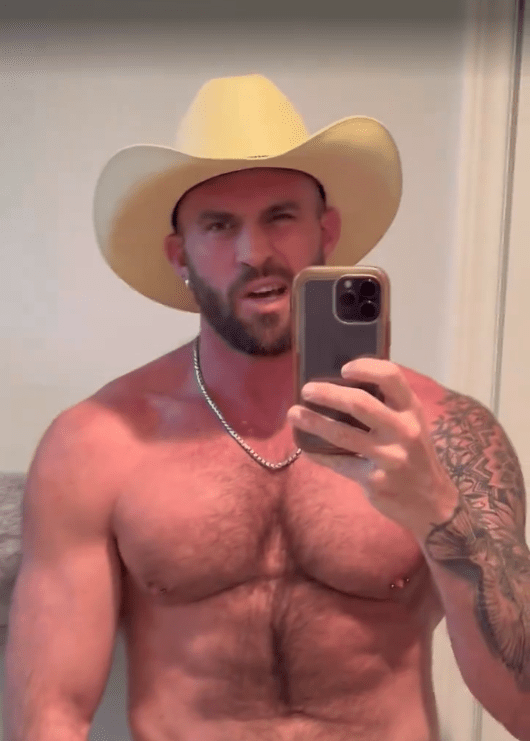 Photo by DirtyDaddyFunStuff with the username @DirtyDaddyPorn, who is a verified user,  April 21, 2024 at 6:55 PM and the text says 'Hot Mix 16 #cowboys #manly #buff #hairy #muscles #beards #daddy #bald'