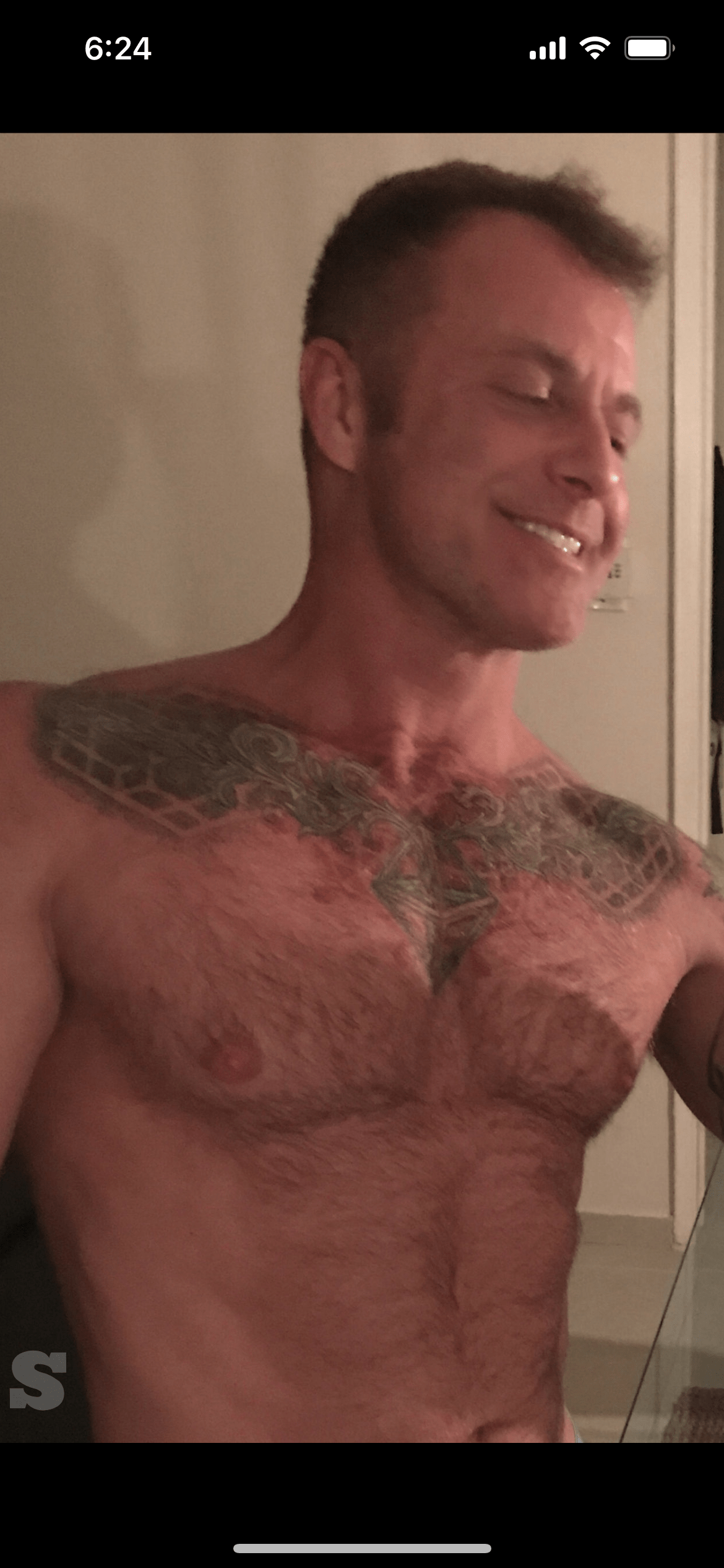Photo by DirtyDaddyFunStuff with the username @DirtyDaddyPorn, who is a verified user,  January 7, 2024 at 9:58 PM and the text says '#hairy #masculine #butch #tats #amrpits'