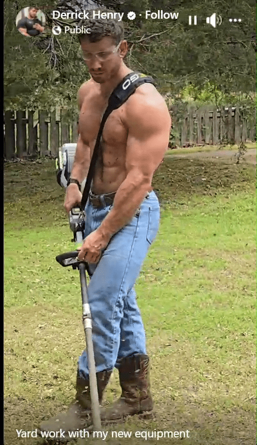 Photo by DirtyDaddyFunStuff with the username @DirtyDaddyPorn, who is a verified user,  June 13, 2024 at 6:56 PM and the text says '#muscles #lawnboy'