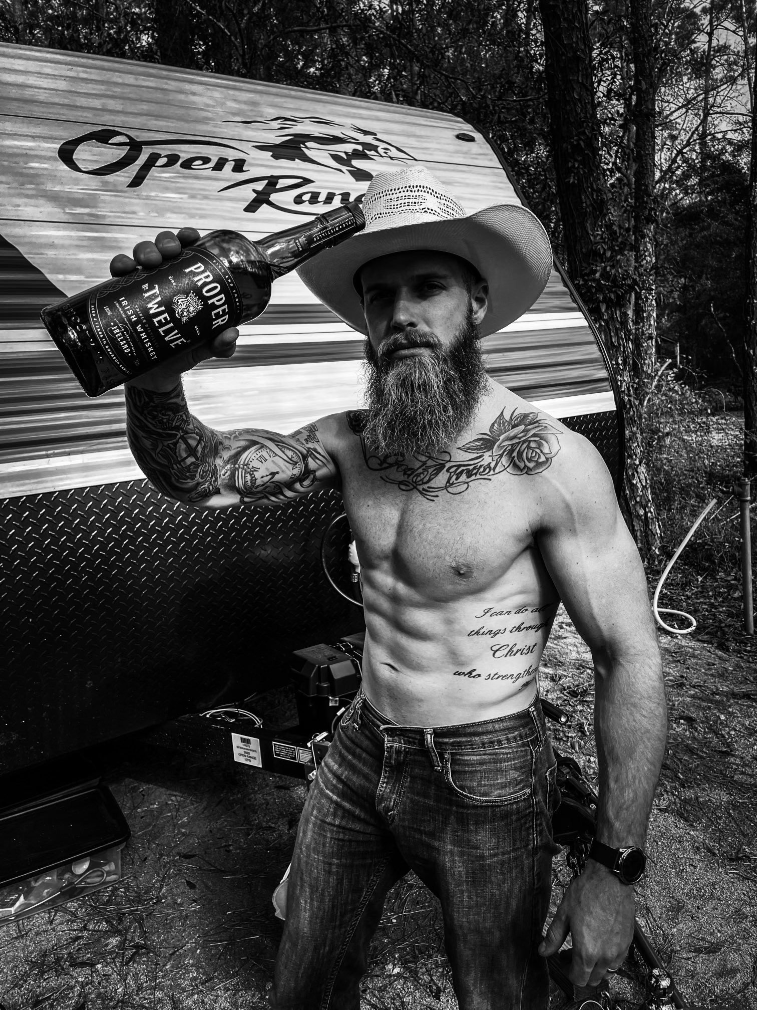 Album by DirtyDaddyFunStuff with the username @DirtyDaddyPorn, who is a verified user,  January 28, 2024 at 7:06 PM and the text says '#Cowboys and #countryboys 17 #gingers #abs #muscles #beards'