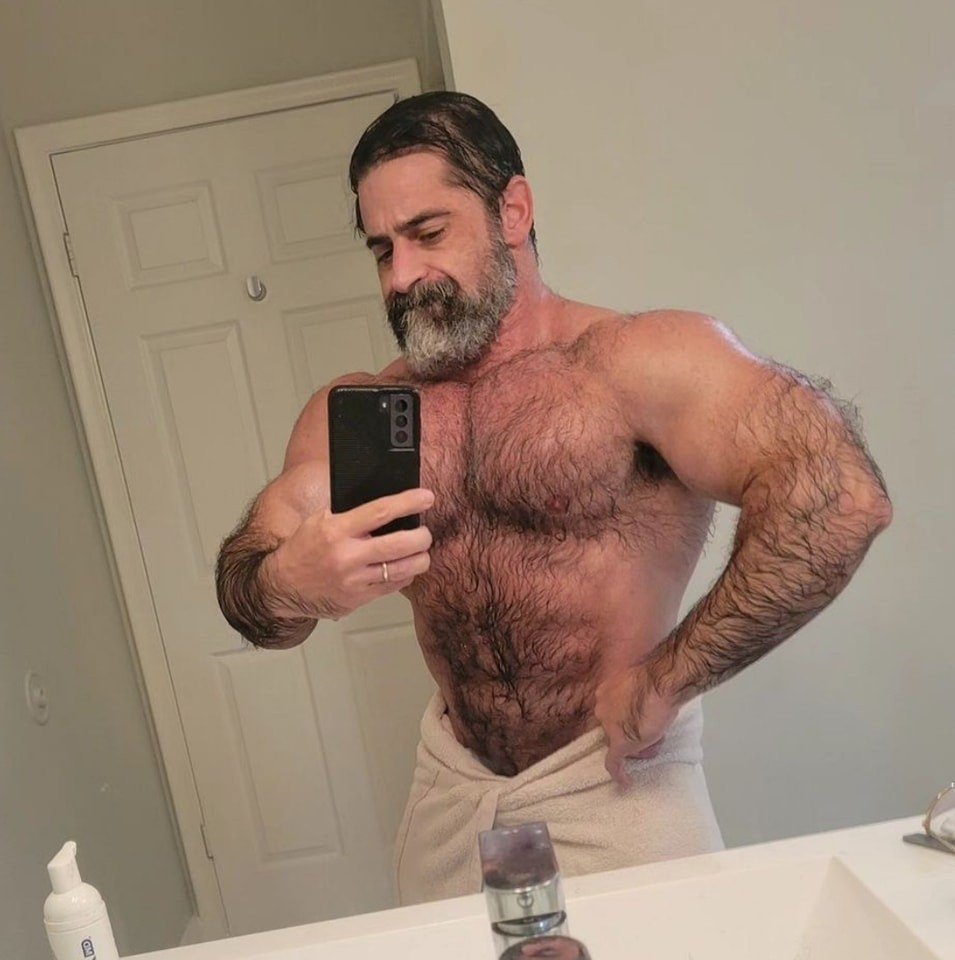 Photo by DirtyDaddyFunStuff with the username @DirtyDaddyPorn, who is a verified user,  January 9, 2024 at 9:53 PM and the text says '#hairy #muscles #butch #sports #uniform #tennis #football'