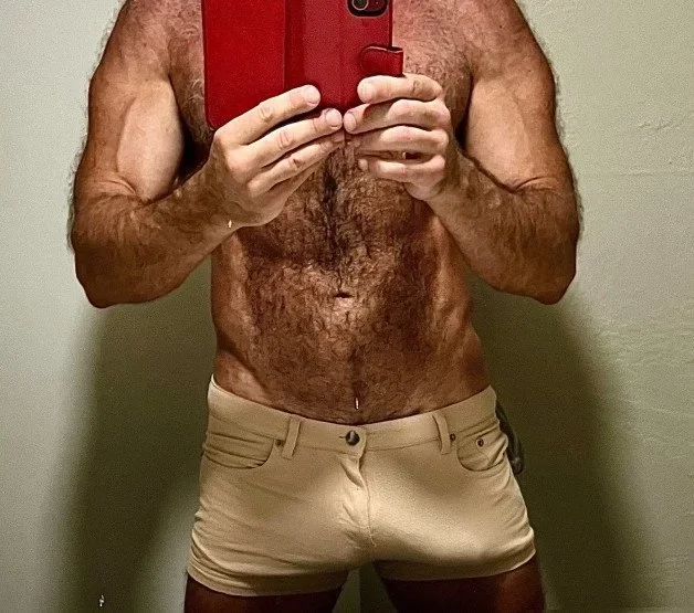 Photo by DirtyDaddyFunStuff with the username @DirtyDaddyPorn, who is a verified user,  April 14, 2024 at 12:08 AM and the text says '#bears #beards #otters #hairy #armpits #mustache #ginger #kiss #tats #leather'