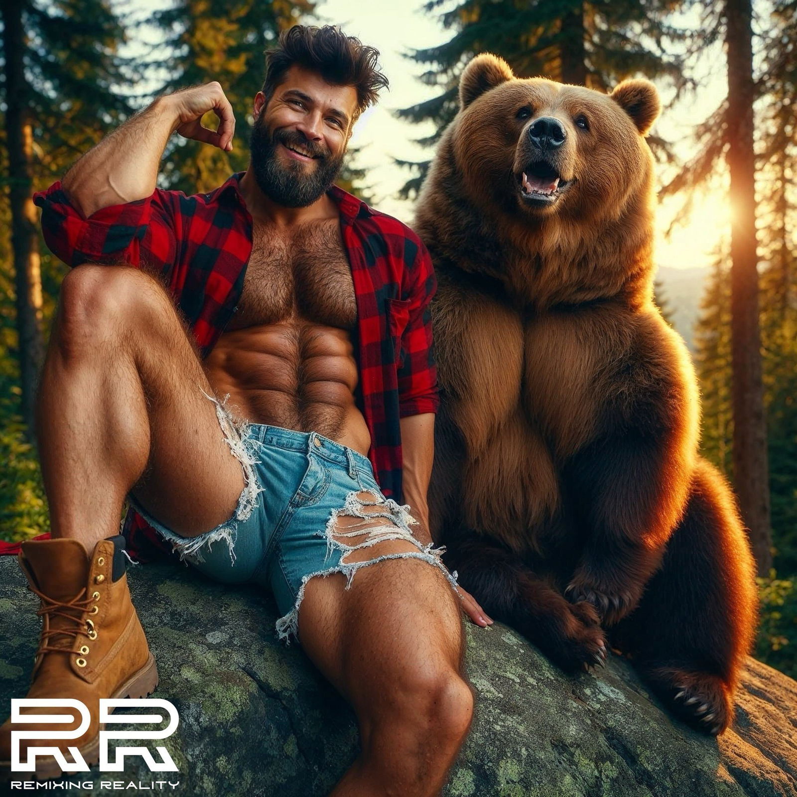 Album by DirtyDaddyFunStuff with the username @DirtyDaddyPorn, who is a verified user,  June 30, 2024 at 8:49 PM and the text says '#muscles #hairy #bears #daddy'