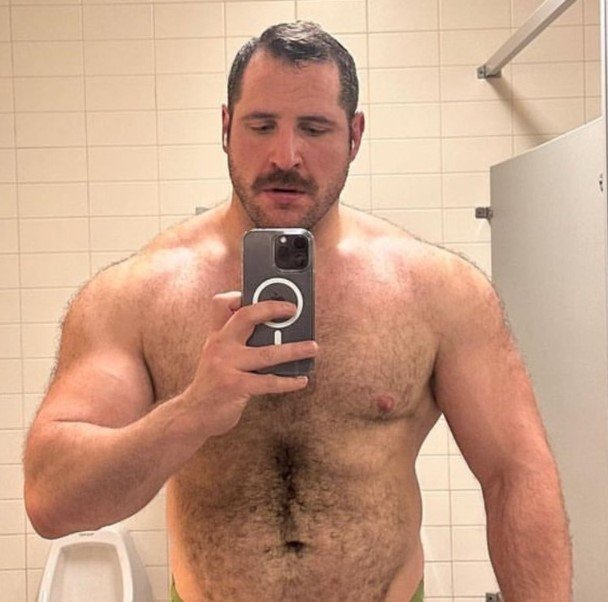 Album by DirtyDaddyFunStuff with the username @DirtyDaddyPorn, who is a verified user,  December 8, 2023 at 9:35 PM and the text says '#studly #manly men'