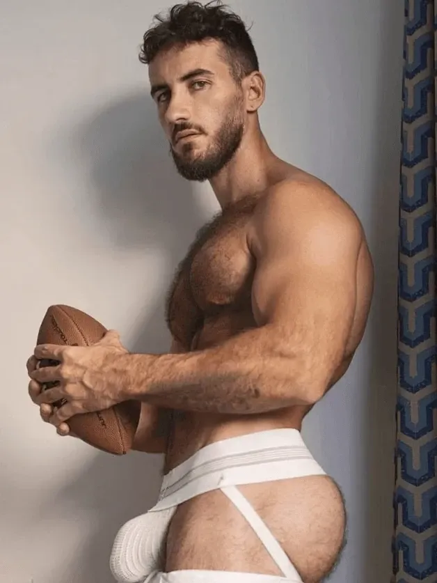 Photo by DirtyDaddyFunStuff with the username @DirtyDaddyPorn, who is a verified user,  April 10, 2024 at 12:22 AM and the text says 'Tough Guys #macho #manly #jocks #jockstraps #football #tats #hairy #muscles #buff #mechanics'