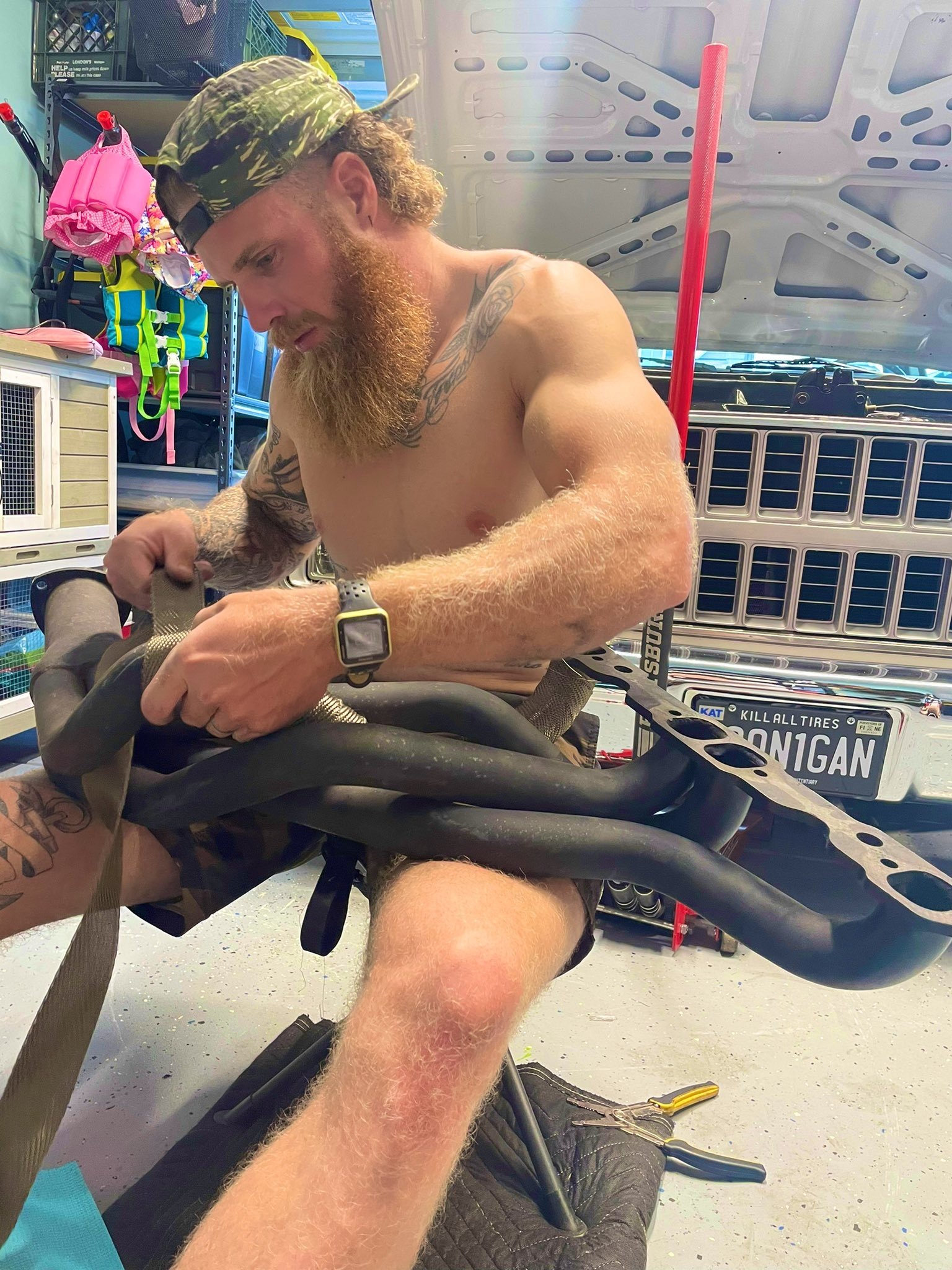 Photo by DirtyDaddyFunStuff with the username @DirtyDaddyPorn, who is a verified user,  April 3, 2024 at 12:21 AM and the text says '#hung #ginger #countryboy'