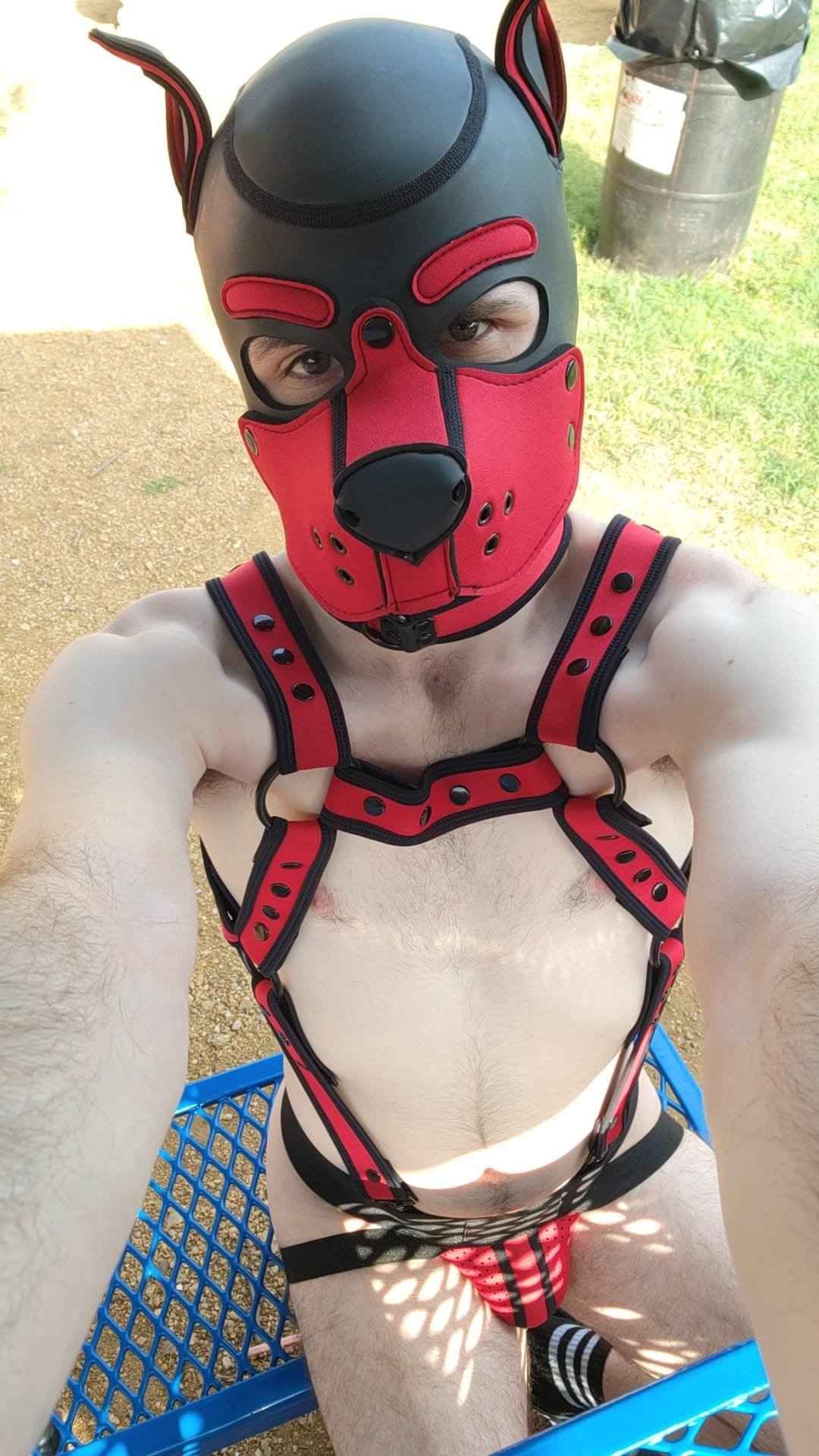 Photo by DirtyDaddyFunStuff with the username @DirtyDaddyPorn, who is a verified user,  May 27, 2024 at 11:50 PM and the text says '#pup and #leather and #redneck #countryboys'