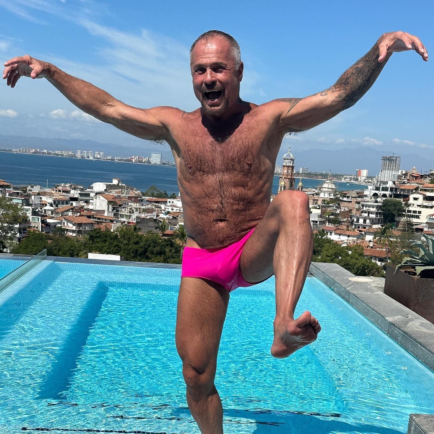 Photo by DirtyDaddyFunStuff with the username @DirtyDaddyPorn, who is a verified user,  April 21, 2024 at 6:38 PM and the text says 'Hunky #hairy #muscle #daddy #mustache #tats #armpits #manly'
